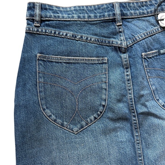 ROLLA’S Women's Chicago Denim Skirt Sz 31 Vintage Blue Casual Stretch Front Slit - Picture 8 of 13